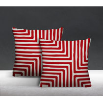 Red best sale patio pillows